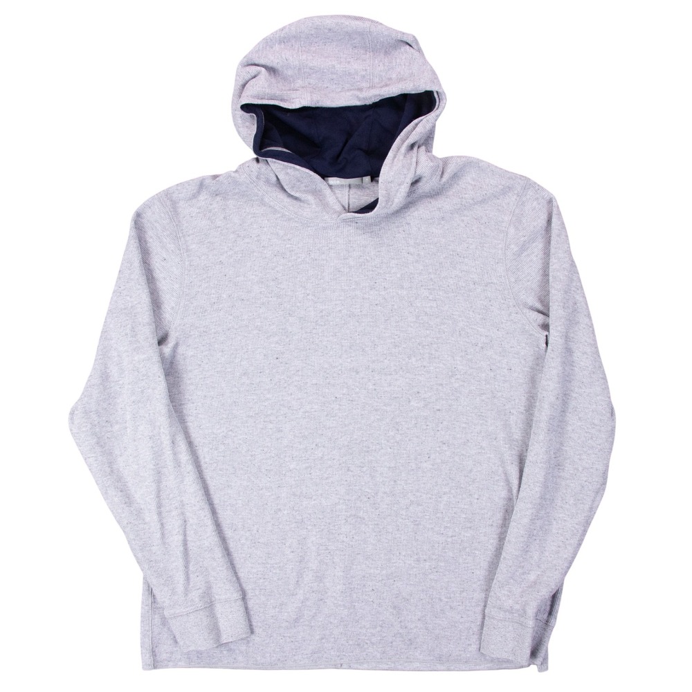 Vince Mens Size XL‎ Heather Grey Thermal Knit Hoodie Long Sleeve Pullover